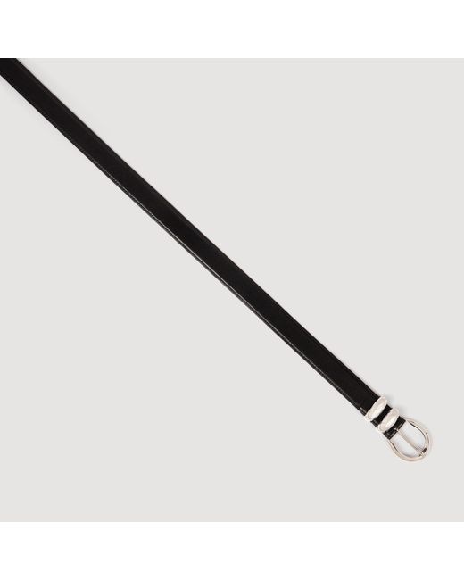 Sandro Black Smooth Leather Belt