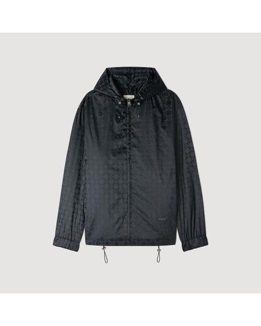 Sandro Blue Square Cross Nylon Jacket for men