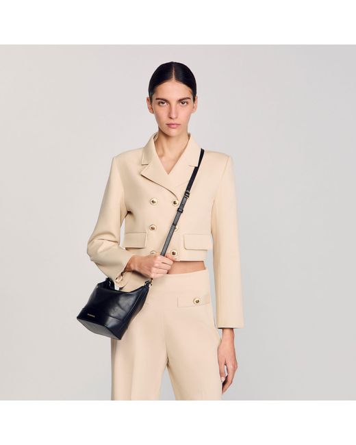 Sandro Black Tangoso Mini Leather Bag