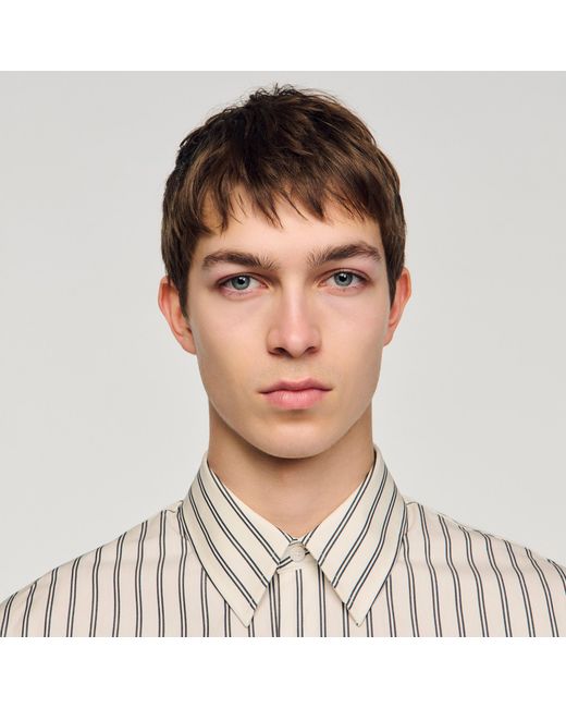 Sandro White Striped Cotton Shirt for men