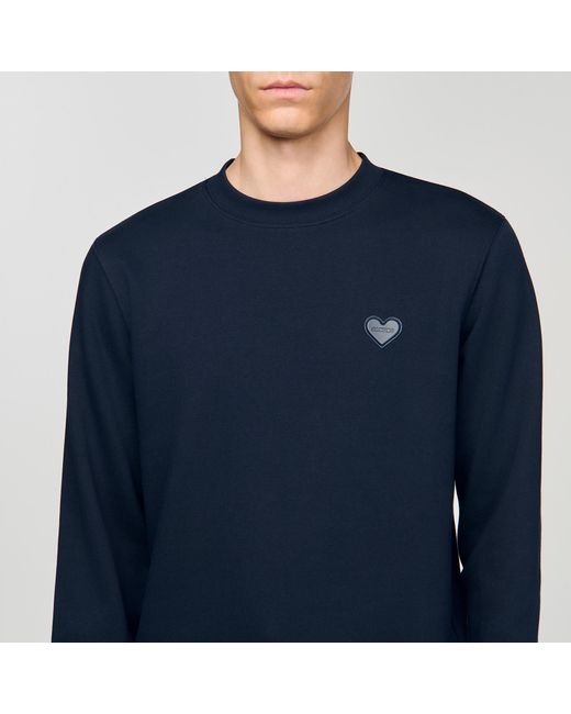 Sandro Blue Heart Patch Sweatshirt for men