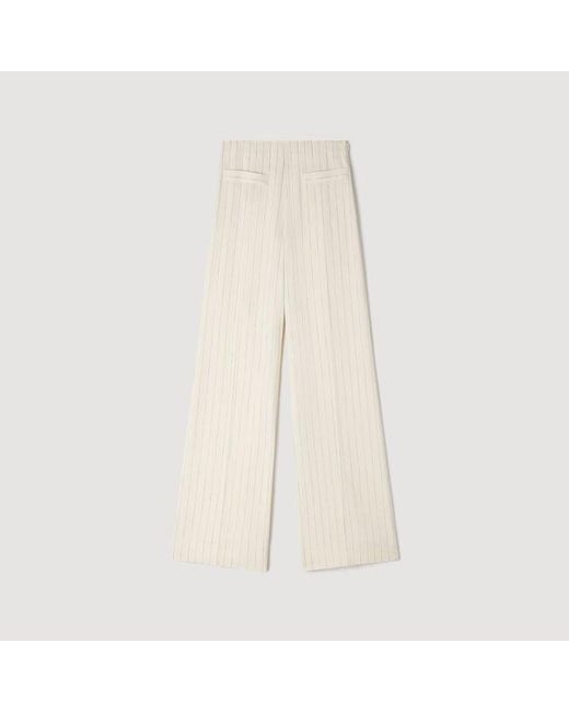 Sandro Natural Striped Trousers