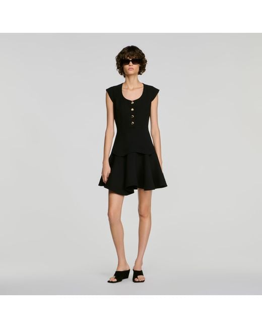 Sandro Black Short Button-Up Dress