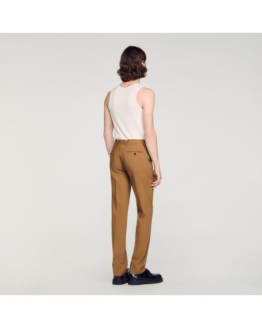 Sandro Natural Wool Suit Trousers for men