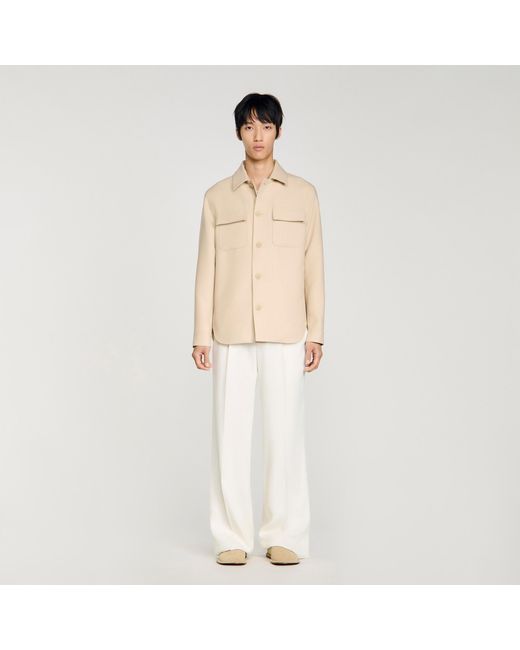 Sandro White Buttoned Overshirt for men