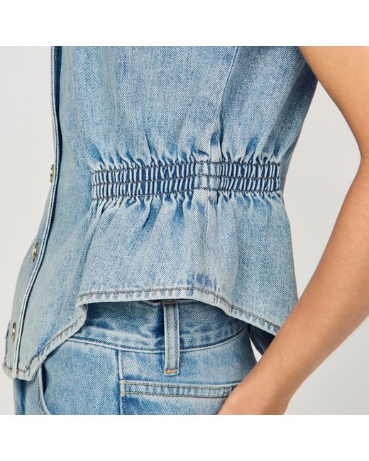 Sandro Blue Denim Top