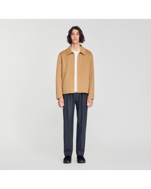 Sandro Blue Double-Faced Wool Jacket for men