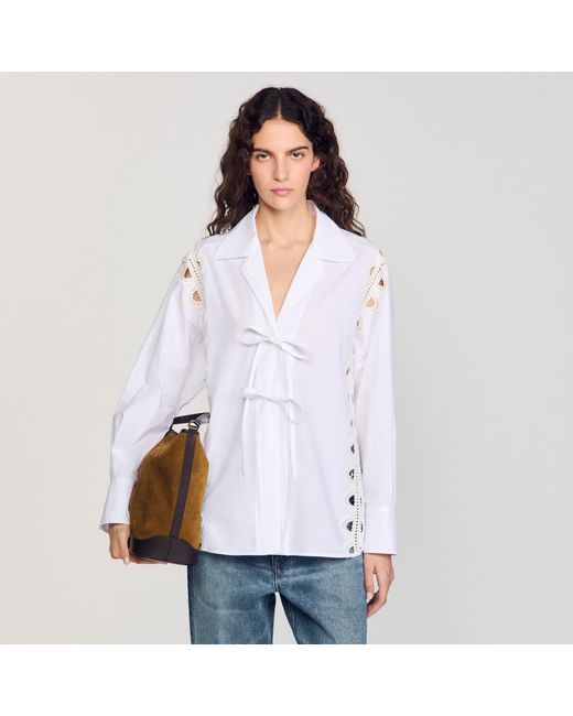 Sandro Brown Suede And Leather Bucket Bag Tangoso