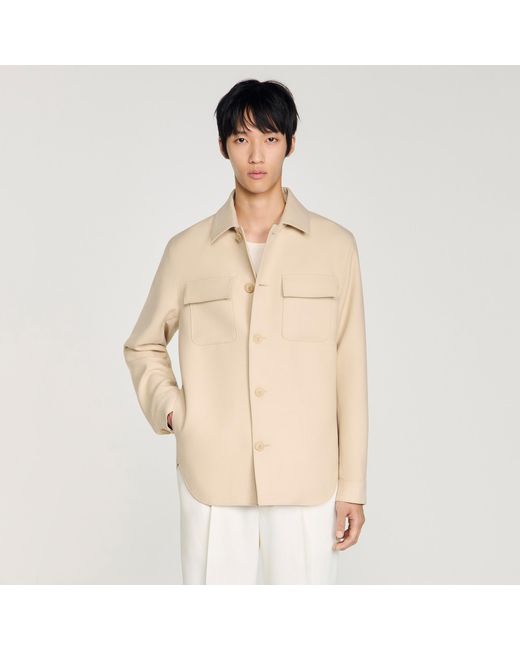 Sandro White Buttoned Overshirt for men