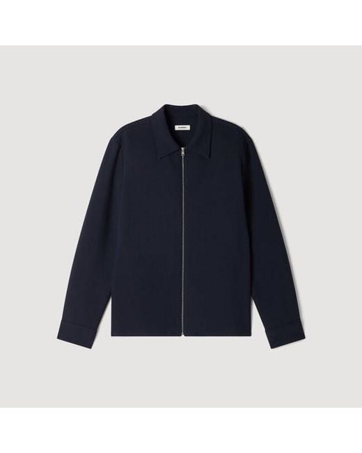 Sandro Blue Zipped Shirt for men