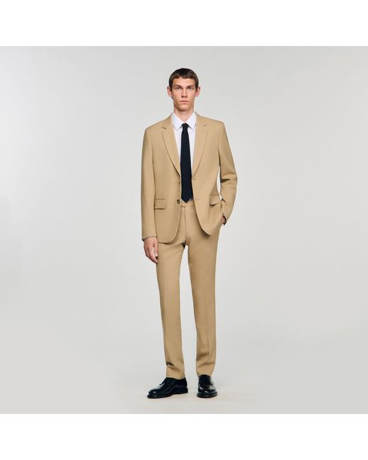 Sandro Natural Wool Suit Jacket for men