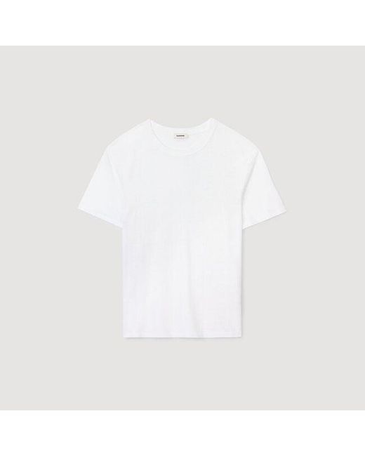 Sandro White Certified Linen T-Shirt for men
