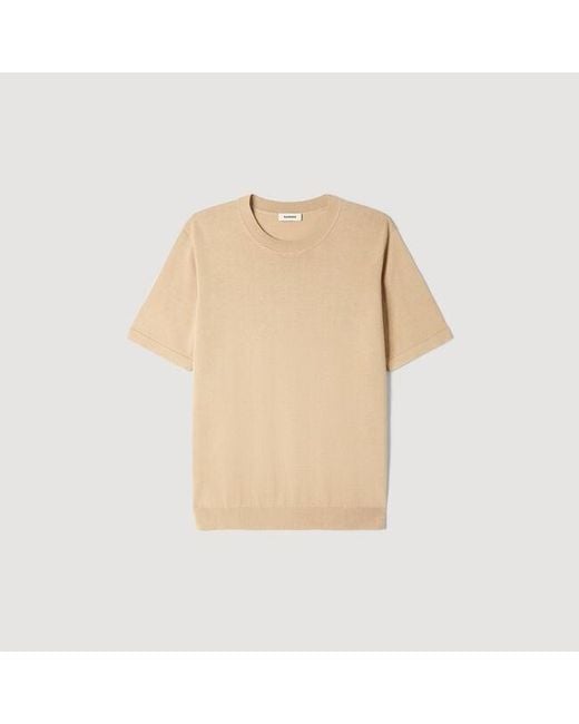 Sandro Blue Knitted T-Shirt for men