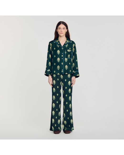 Sandro Blue Paisley Print Pyjama Shirt