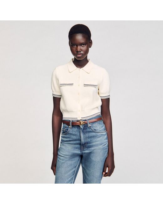 Sandro Brown Slim Leather Belt
