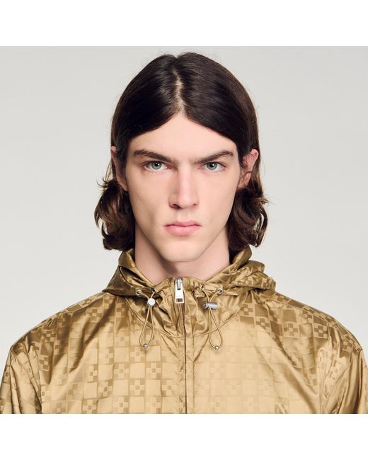 Sandro Natural Square Cross Nylon Jacket for men