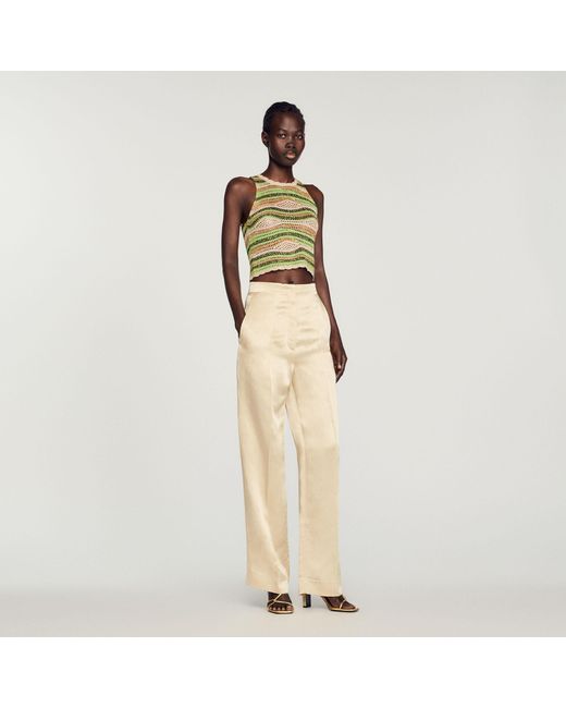 Sandro High-waisted Trousers in Metallic | Lyst UK