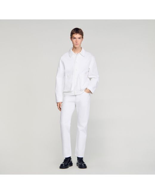 Sandro White Denim Worker Jacket for men
