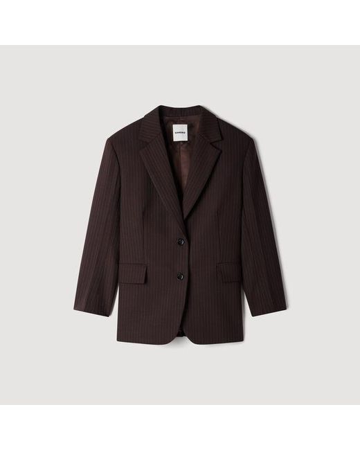 Sandro Blue Striped Suit Jacket
