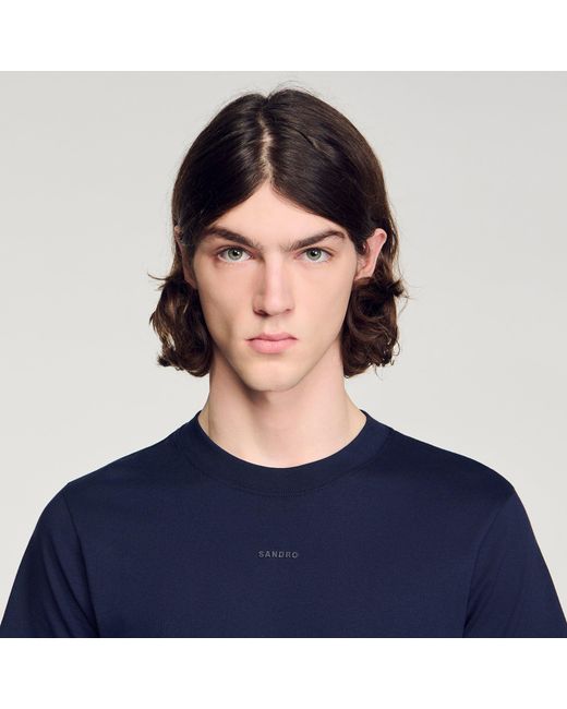 Sandro Blue Cotton T-Shirt for men