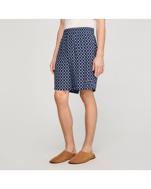Sandro Blue Link Print Floaty Shorts for men