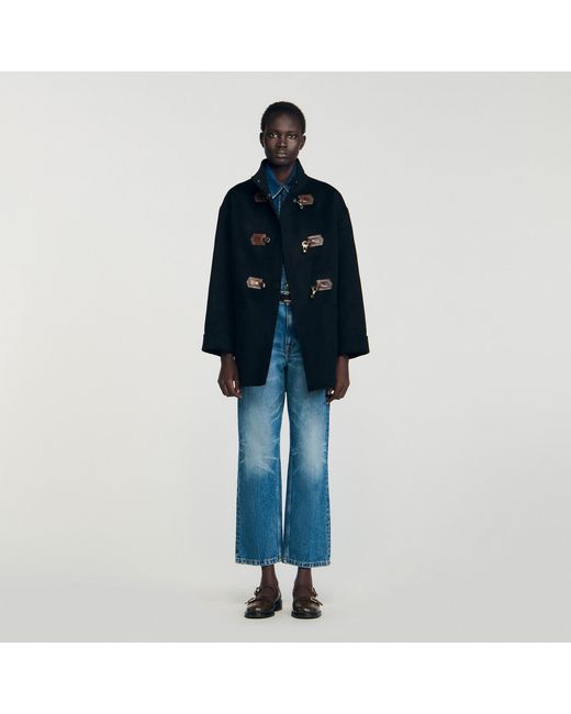 Sandro Blue Oversized Pea Coat