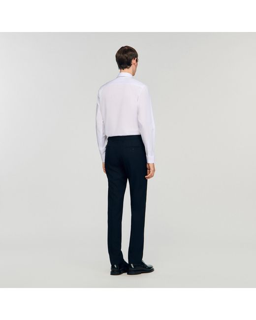 Sandro Blue Wool Suit Trousers for men