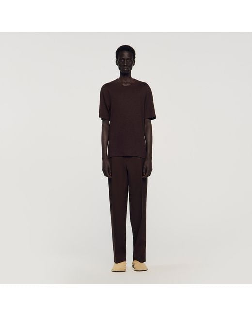 Sandro Multicolor Linen T-Shirt for men