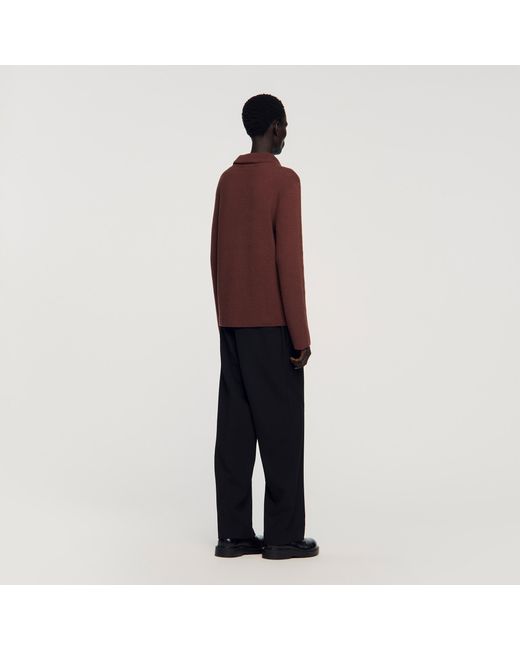 Sandro Red Waffle-Knit Shirt for men