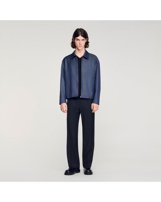 Sandro Blue Effect Zip-Up Jacket for men
