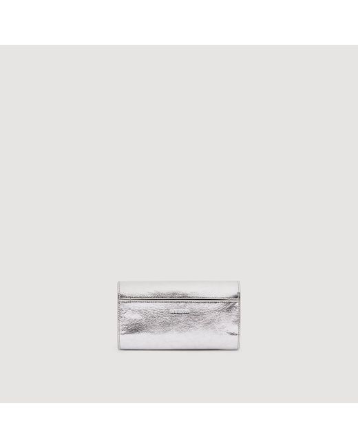 Sandro White Mambo Leather Clutch