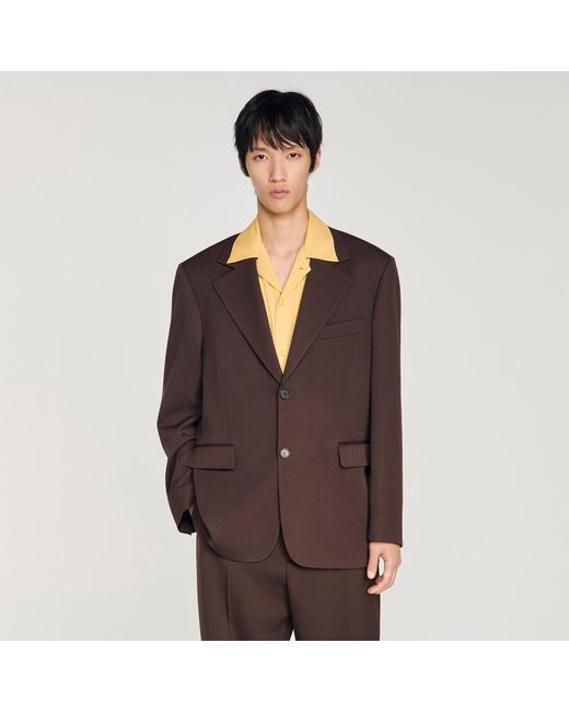 Sandro Multicolor Oversized Wool Jacket for men
