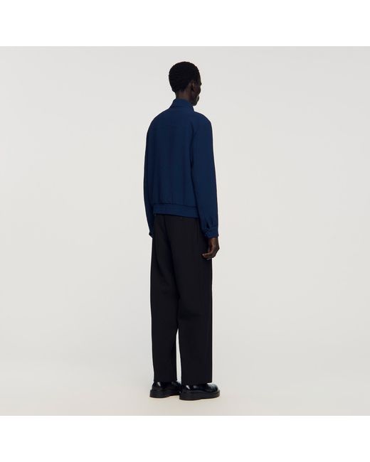 Sandro Blue Textured Zip-Up Jacket for men