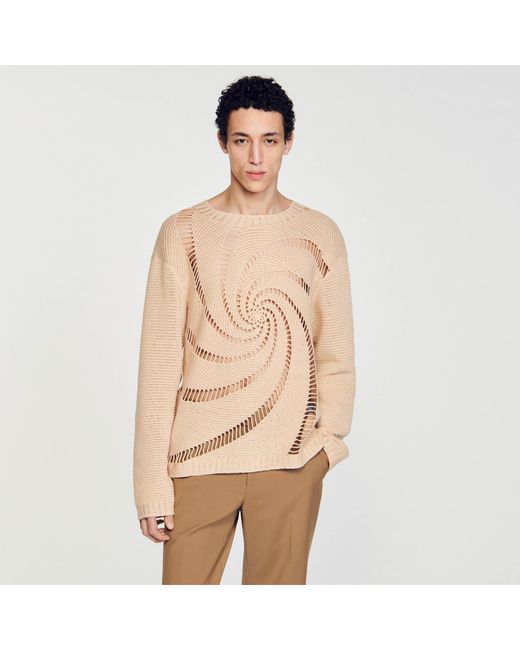 Pull en coton crochet spirale Sandro pour homme en coloris Natural