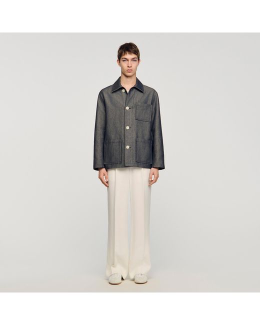 Sandro Black Effect Worker Jacket for men