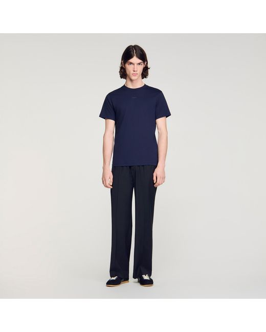 Sandro Blue Cotton T-Shirt for men