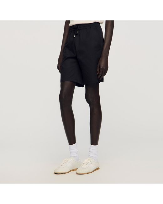 Sandro Black Cotton Shorts With Elastic Waist for men