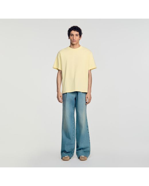 Sandro Blue Oversized T-Shirt for men
