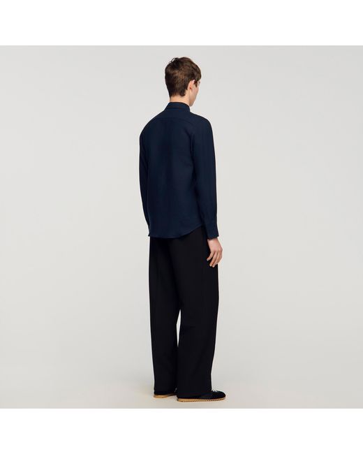 Sandro Blue Linen Shirt for men