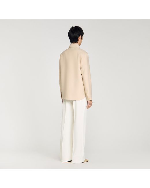 Sandro White Buttoned Overshirt for men