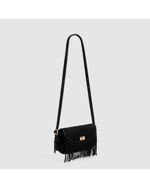 Sandro Black Mini Mambo Suede Bag
