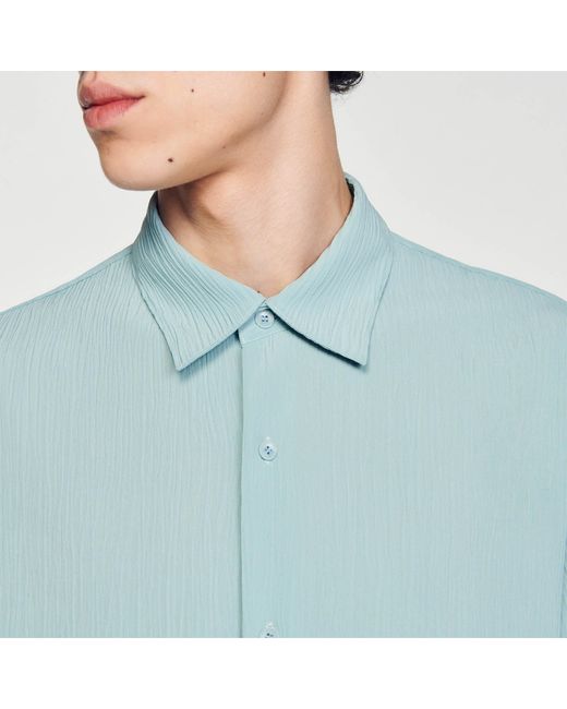 Sandro Blue Short-Sleeved Shirt for men