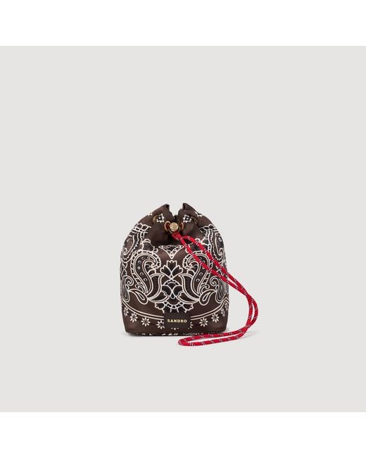 Sandro Multicolor Bandana Bucket Bag