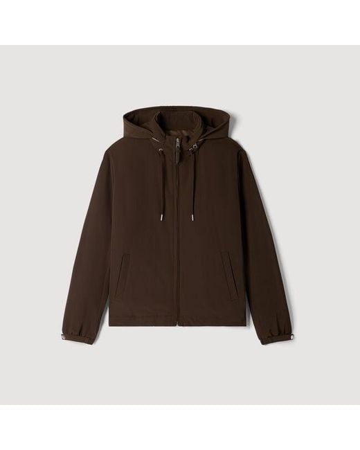 Sandro Blue Hooded Zip-Up Jacket for men