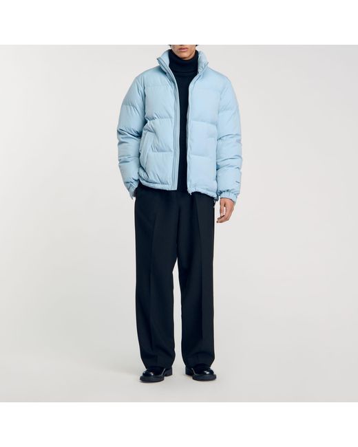 Sandro Blue Oversized Puffer Jacket for men