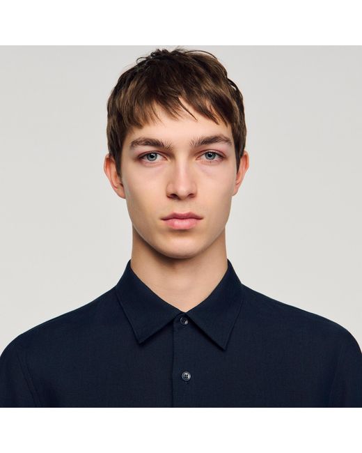 Sandro Blue Linen Shirt for men