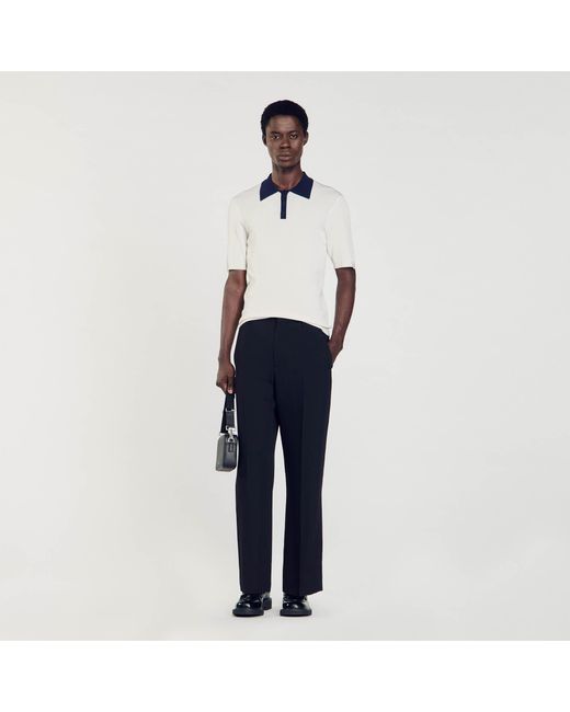 Sandro Blue Two-Tone Polo Shirt for men