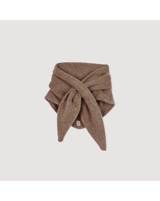 Sandro Natural Wool And Cashmere Scarf