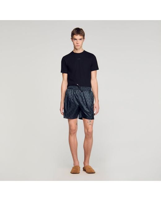 Sandro Blue Square Cross Swim Shorts for men