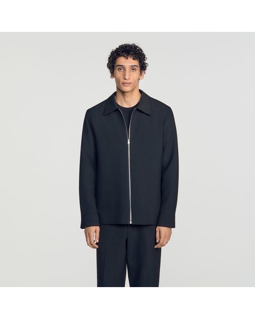 Sandro Blue Zipped Shirt for men